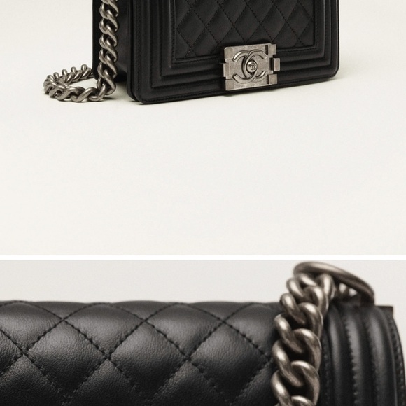 CHANEL Black Boy Handbag with Quilted Leather and Chain Strap - Picture 4 of 9